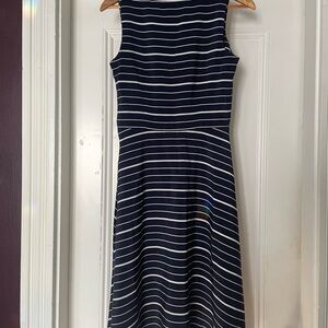 Tommy Hilfiger Striped Navy Midi Dress